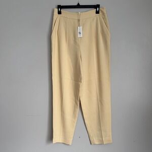 Favorite Daughter The Georgia Trouser Buttercream Yellow Pleated Pants 8 NEW